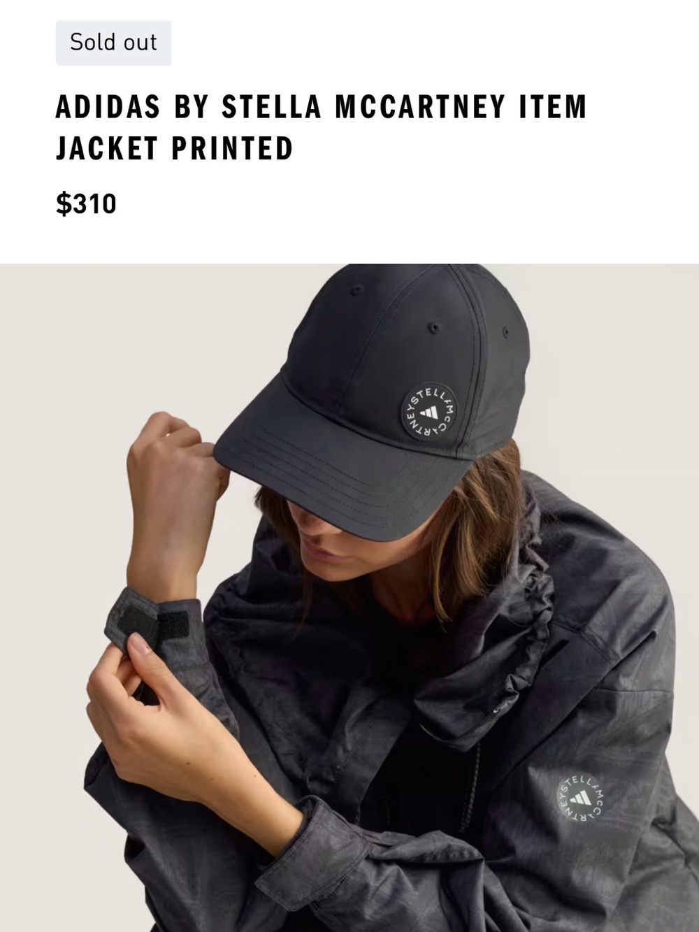 NEW🖤Stella McCartney x Adidas training track jacket utility black $310 - Picture 13 of 16